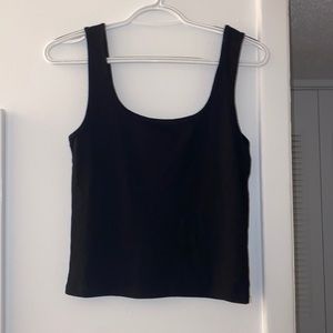 Black Ribbed Tank Top - M